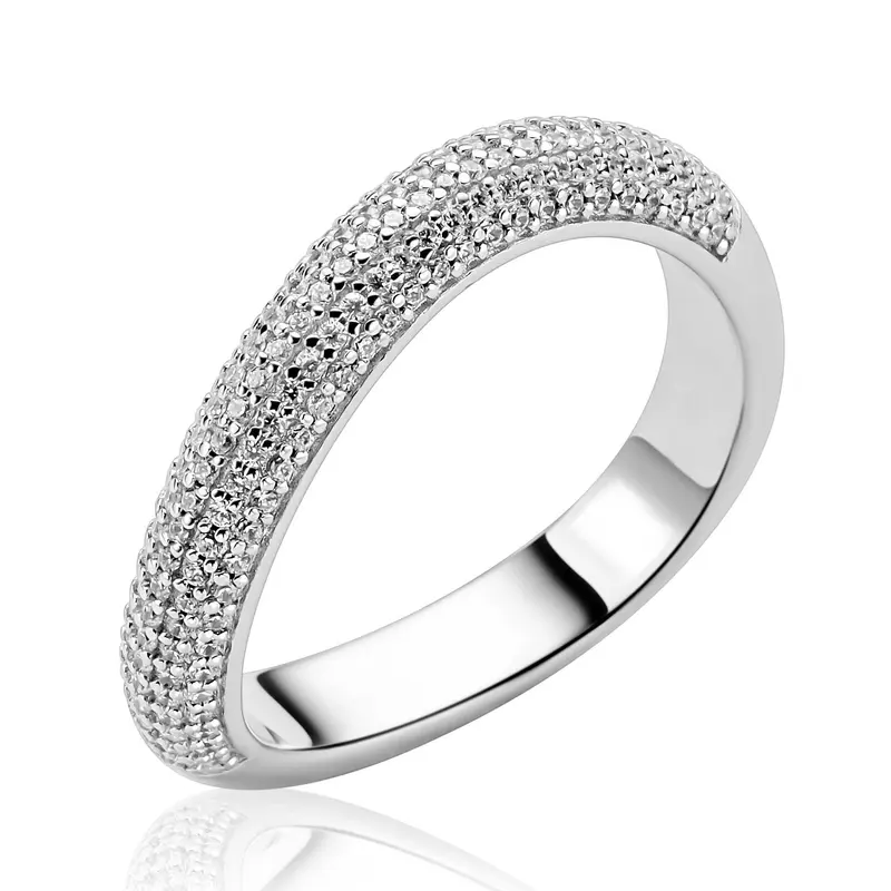 ZINZI Zilveren Ring met Witte Zirkonia ZIR2883