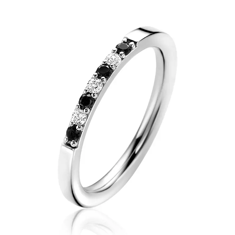 ZINZI Zilveren Ring met Zwarte Zirkonia ZIR2559Z