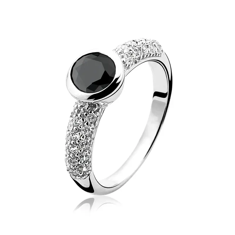ZINZI Zilveren Ring met Zwarte Zirkonia ZIR840Z