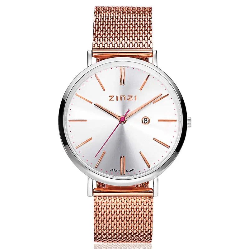 Zinzi Zilverkleurig Horloge Gold Plated Ziw412 Mr