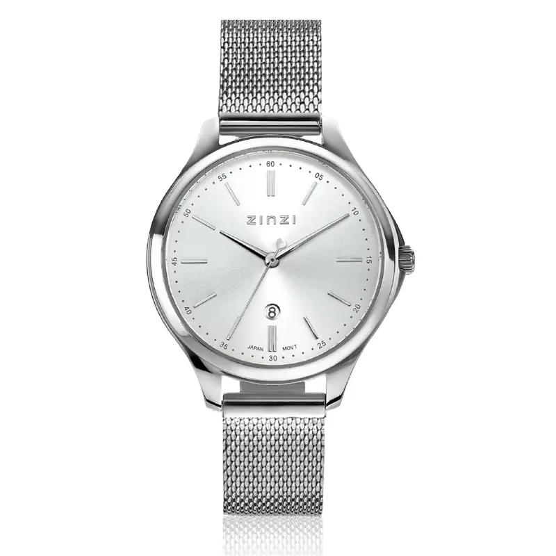 Zinzi Zilverkleurig Horloge Staal Ziw1002 M