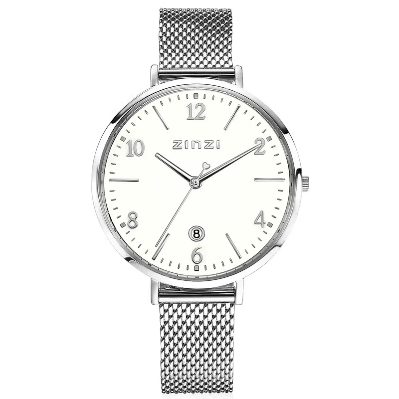 Zinzi Zilverkleurig Horloge Staal Ziw1406