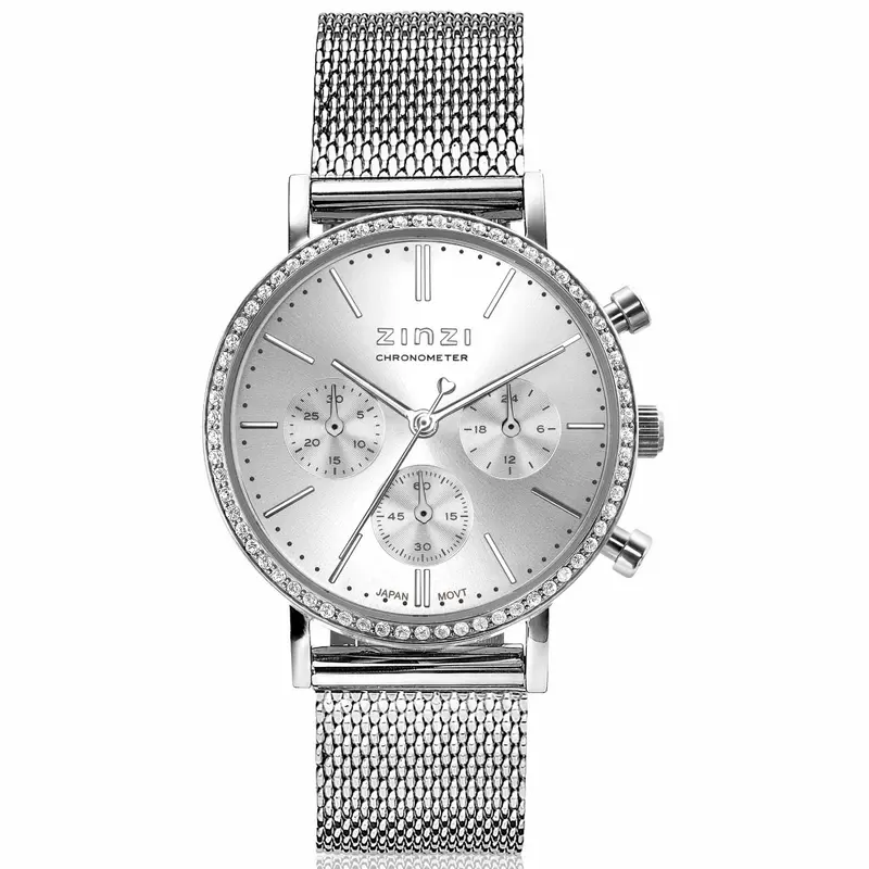 Zinzi Zilverkleurig Horloge Staal Ziw1602