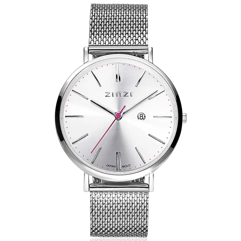 Zinzi Zilverkleurig Horloge Staal Ziw402 M