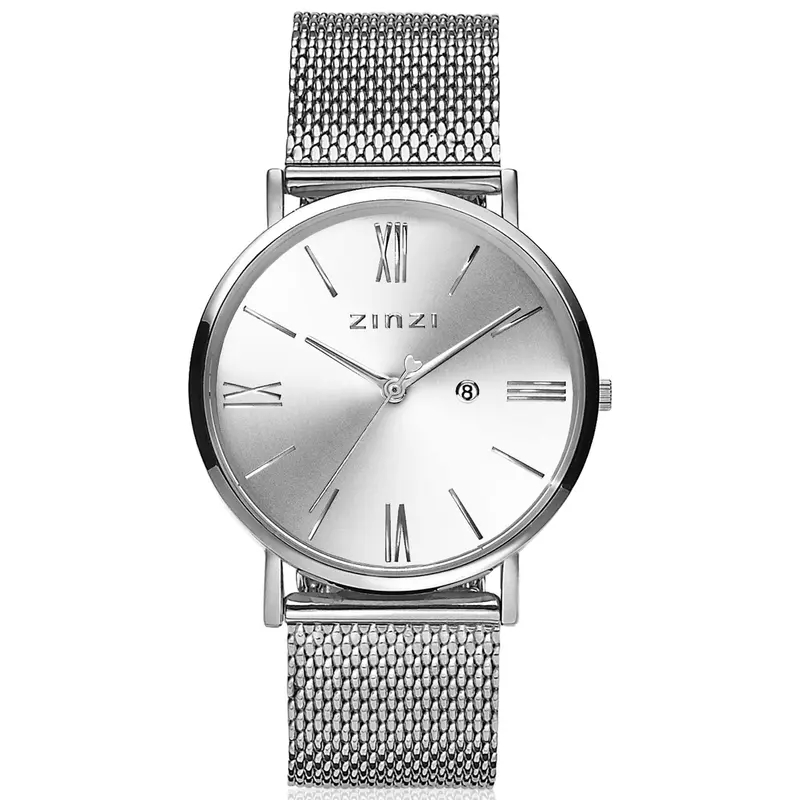 Zinzi Zilverkleurig Horloge Staal Ziw502 M