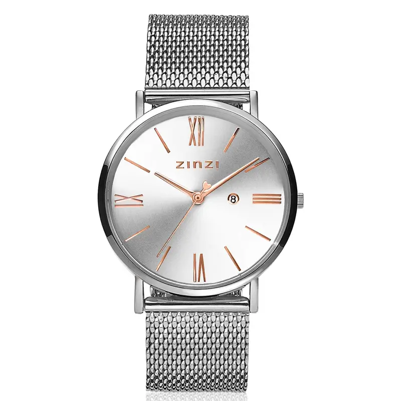 Zinzi Zilverkleurig Horloge Staal Ziw512 M