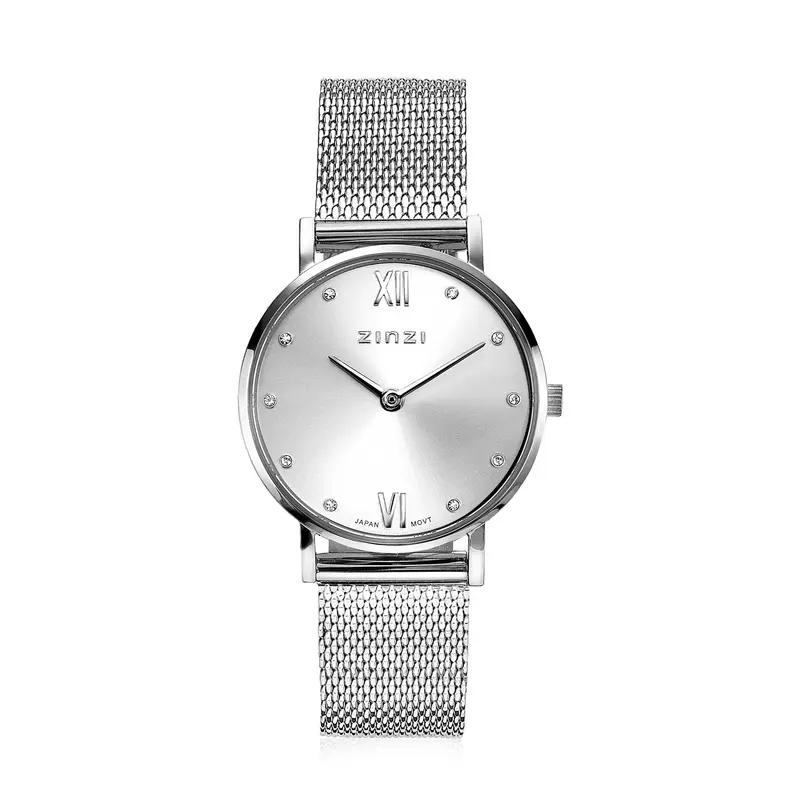 Zinzi Zilverkleurig Horloge Staal Ziw628 M