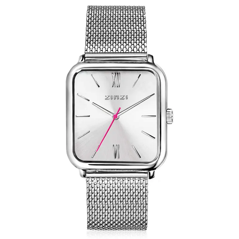Zinzi Zilverkleurig Horloge Staal Ziw802 M