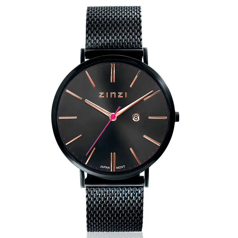 Zinzi Zwart Horloge Staal Ziw409 M