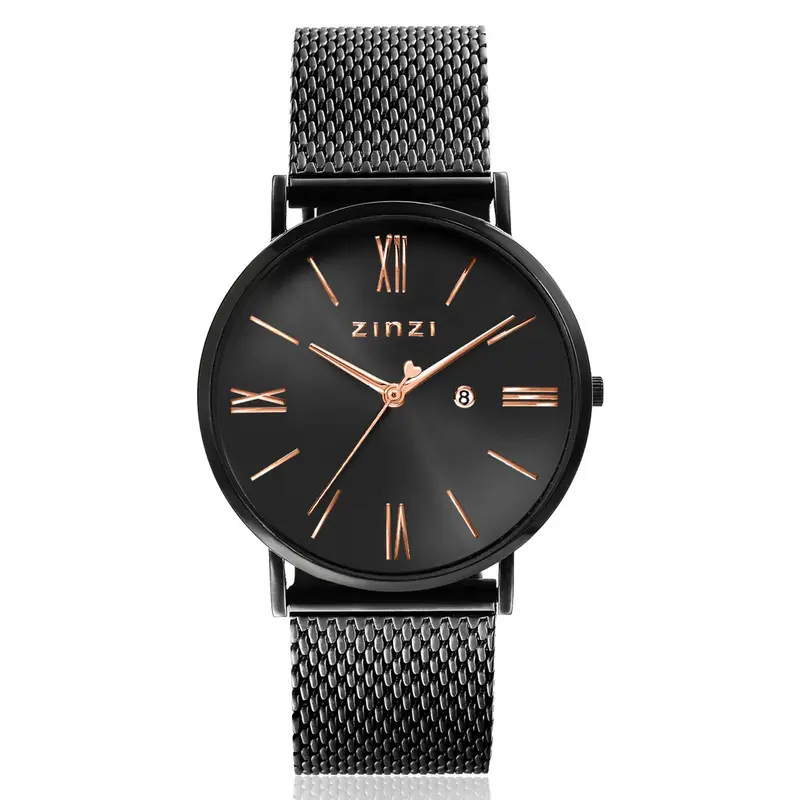 Zinzi Zwart Horloge Staal Ziw509 M