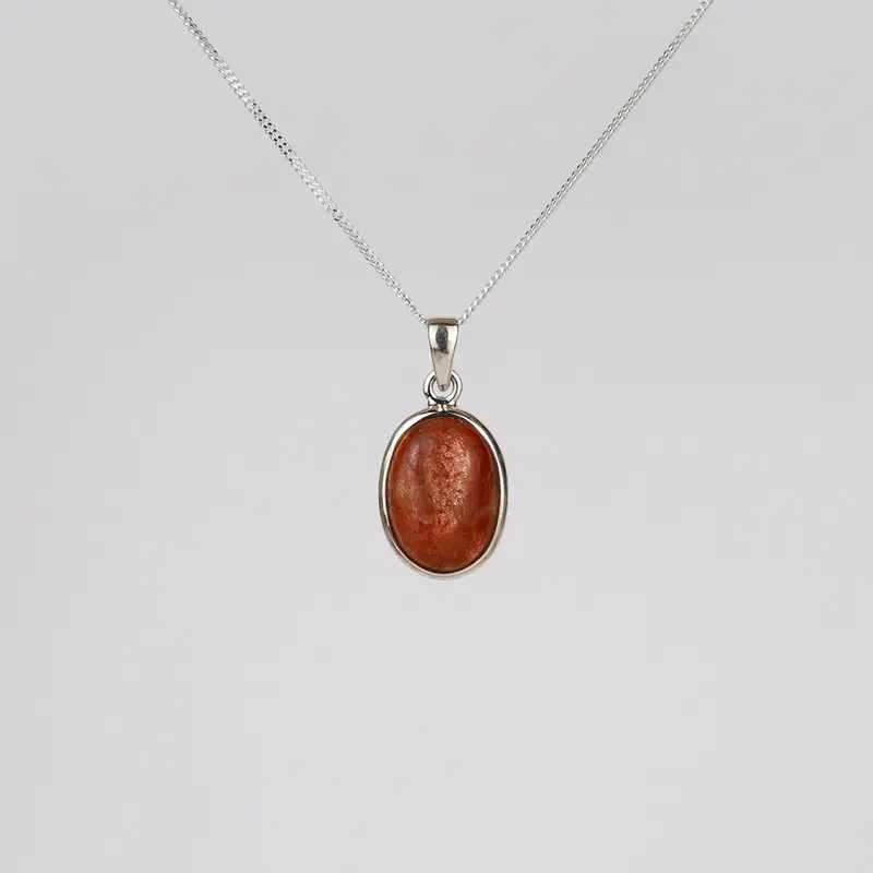 Zonnesteen 925 Zilver Ketting K45