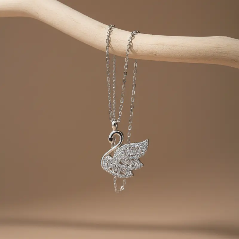Zwaan Ketting met Zirkonia | 925 Zilver