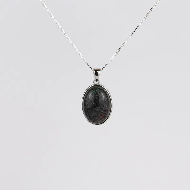 Zwarte Opaal 925 Zilver Ketting K47