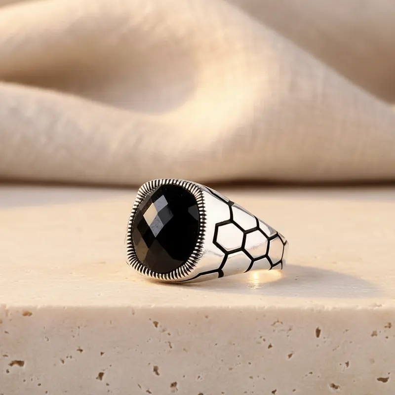Zwarte Zirkonia Herenring | 925 Zilver